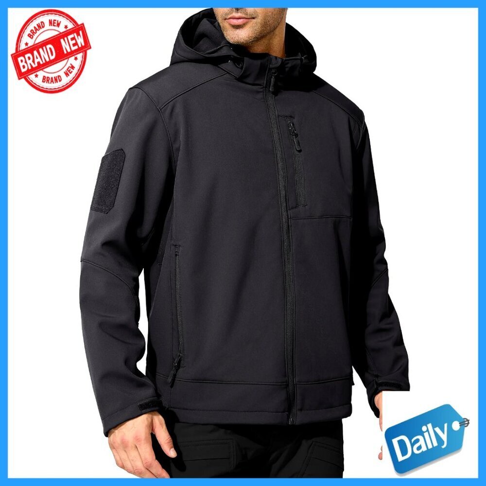 Lightweight Softshell Jacket Fleece Lined Hooded Waterproof Hiking Outdoor